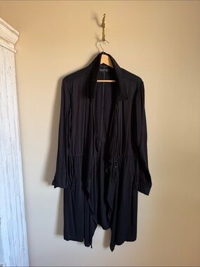 Stoosh Black Draped Open Front Cardigan